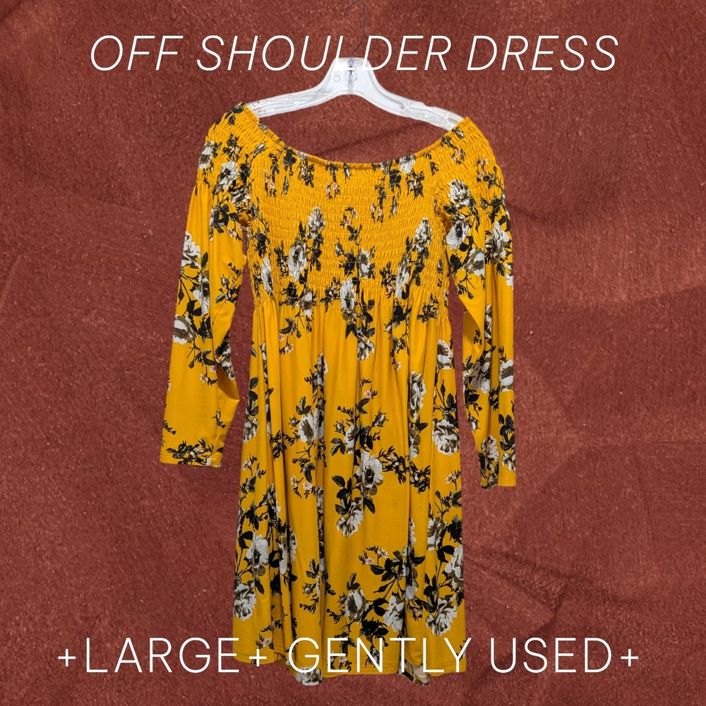 Elegant Floral One-Shoulder Dress in Yellow